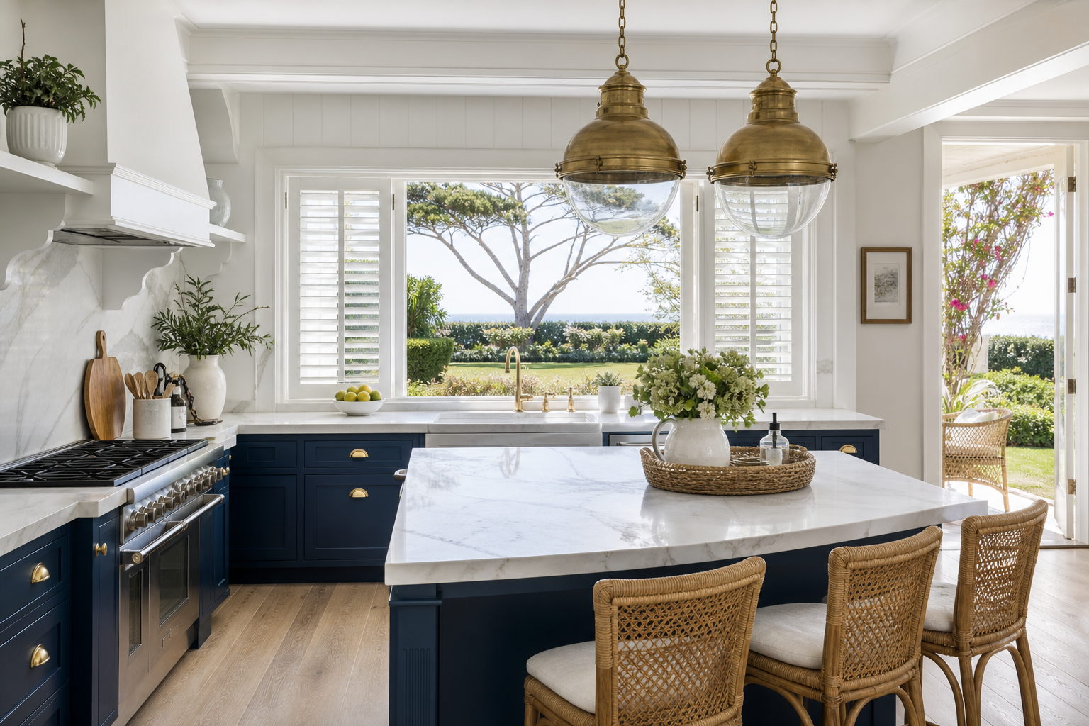 A renovated coastal kitchen in a Charleston home
